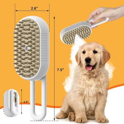 Steamy Cat Brush 3 in 1 Electric Anti-Splashing Cat Brush with Steam Spray for Massage Pet Grooming Comb Hair Removal Combs