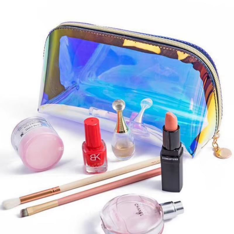 Laser Cosmetic Bag Cosmetic Semicircle Travel Storage Bag Portable Dumpling Shaped Transparent Toiletry Bag