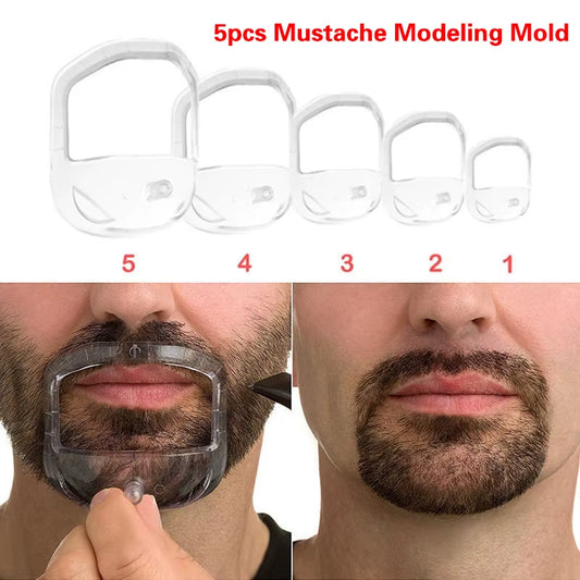 Set Men Beard Styling Tool Men Beard Goatee Shaving Template Beard Shaving Face Care Modeling Grooming Gift for Husband