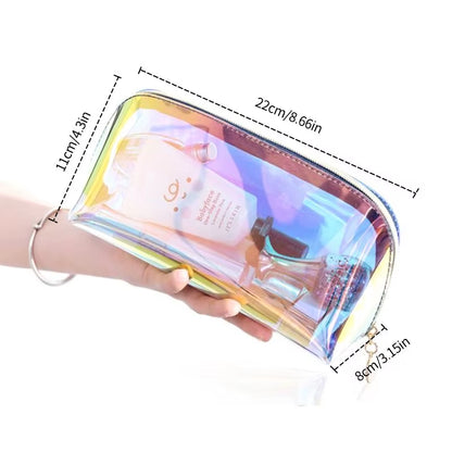 Laser Cosmetic Bag Cosmetic Semicircle Travel Storage Bag Portable Dumpling Shaped Transparent Toiletry Bag