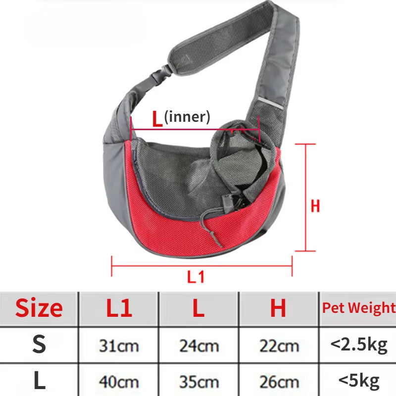 Portable Pet Front Bag Dog Backpack Mesh Breathable Pet Shoulder Bag Outgdoor Travel Puppy Carrier Slings Handbag Tote Pouch