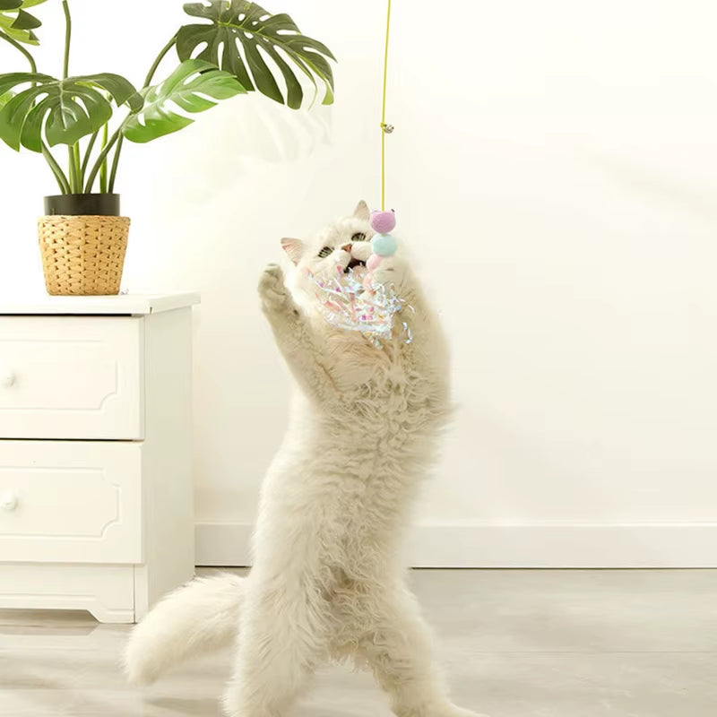 Simulation Caterpillar Cat Toy Cat Scratch Rope Mouse Funny Self-Hey Interactive Toy Retractable Hanging Door Type Pet Supplies