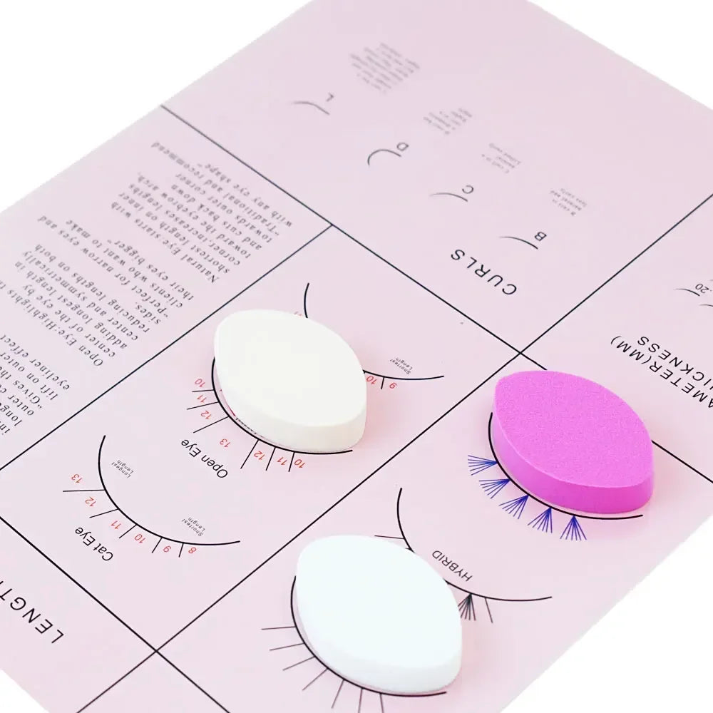 Beginner Lash Map Chart Wispy Lashes Pratice Chart Eye Shape Sponges Reusable Lash Extension Practice Lash Mapping Makeup