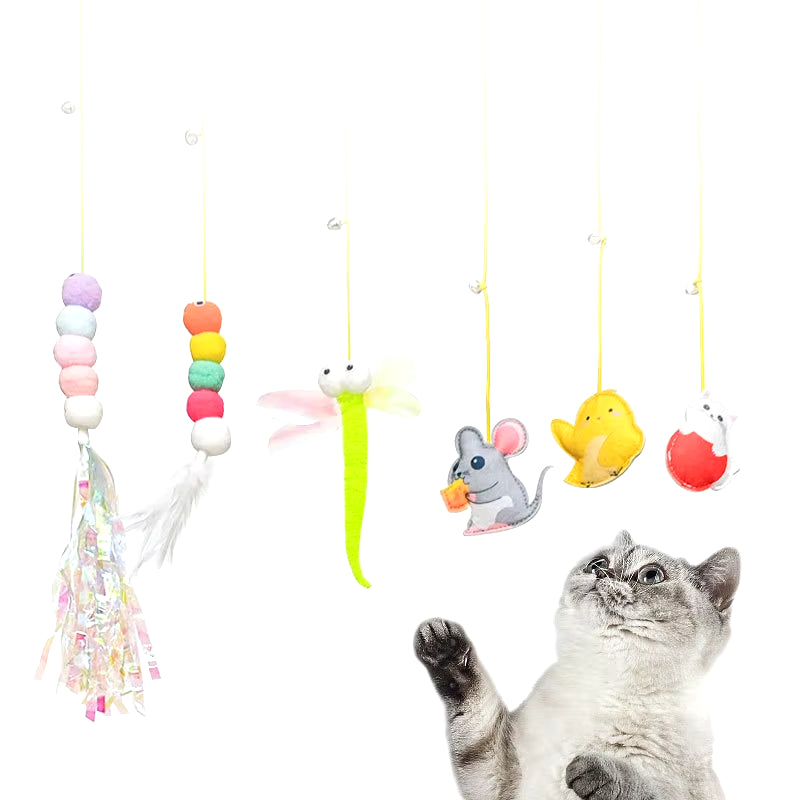 Simulation Caterpillar Cat Toy Cat Scratch Rope Mouse Funny Self-Hey Interactive Toy Retractable Hanging Door Type Pet Supplies