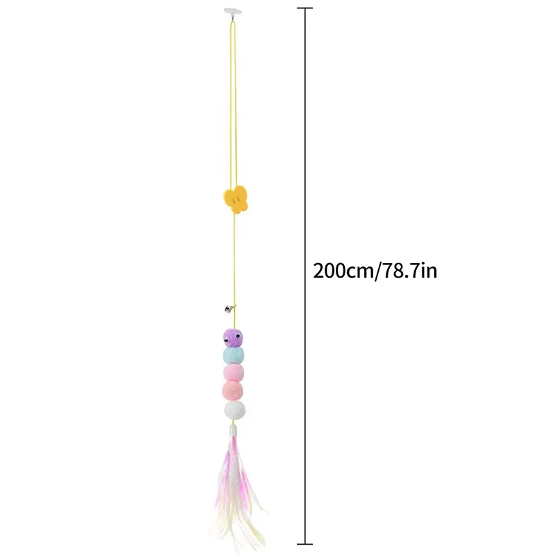 Simulation Caterpillar Cat Toy Cat Scratch Rope Mouse Funny Self-Hey Interactive Toy Retractable Hanging Door Type Pet Supplies