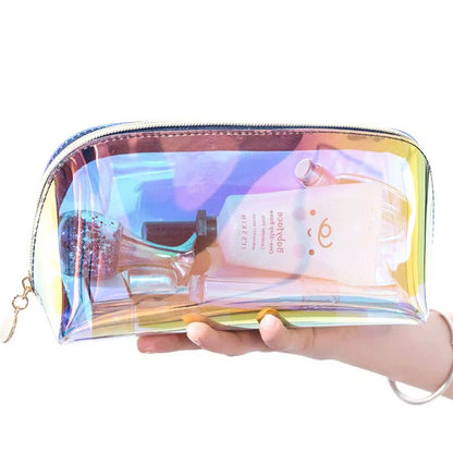 Laser Cosmetic Bag Cosmetic Semicircle Travel Storage Bag Portable Dumpling Shaped Transparent Toiletry Bag