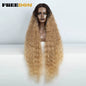 Synthetic Lace Front Wigs for Black Women 40 Inch Long Cosplay Wig Curly Lace Wigs Ombre Highlight Ginger White Pink Wig