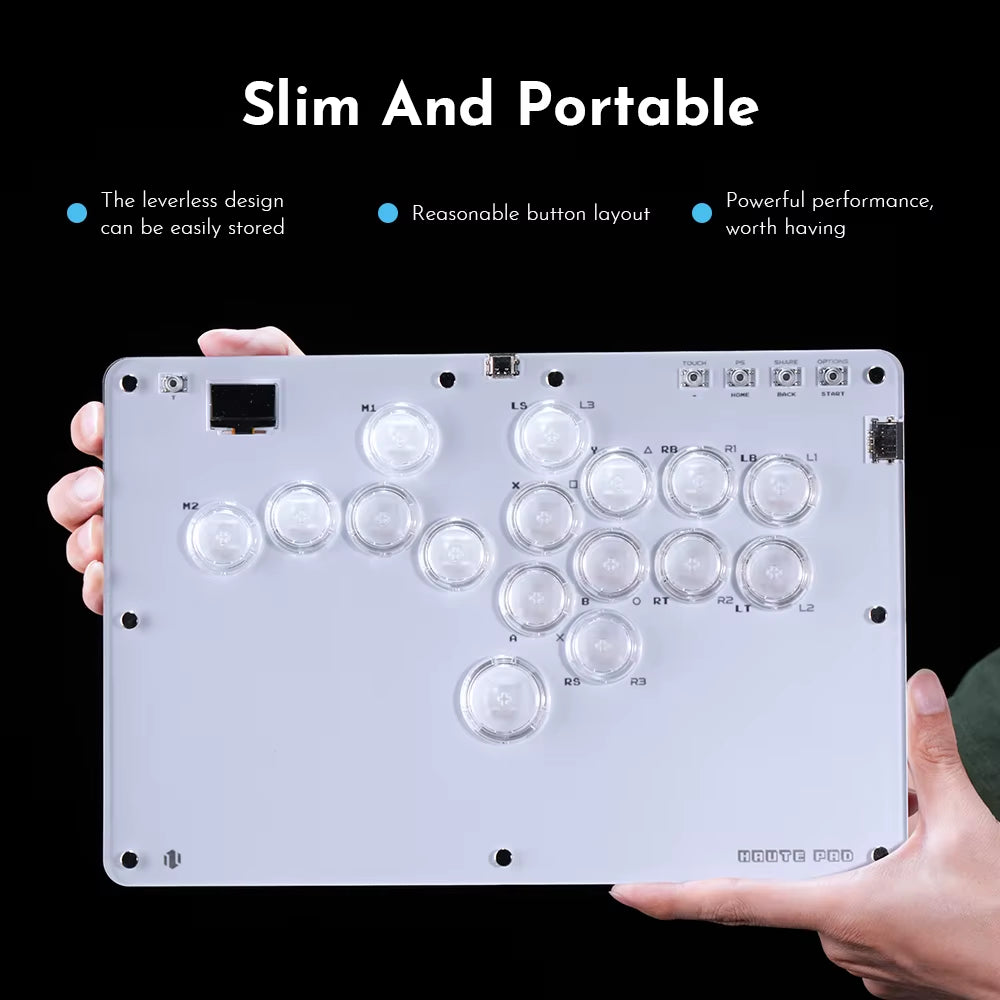 Joystick Arcade Hitbox Controller Button Rim Leverless Arcade Stick Controller for PC/ Ps4 / Ps5/Steam Fightstick Arcade