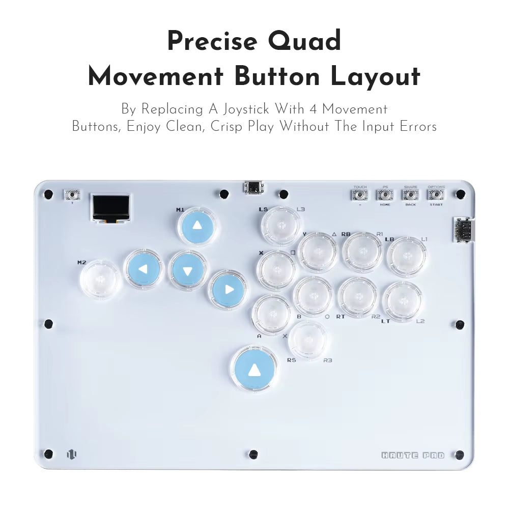 Joystick Arcade Hitbox Controller Button Rim Leverless Arcade Stick Controller for PC/ Ps4 / Ps5/Steam Fightstick Arcade