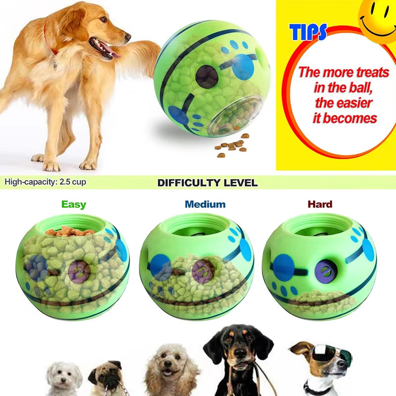 Interactive Dog Toys Food Dispensing Treat Pet Giggle Ball Safe Dog Squeaky Puppy Puzzle Toy for Small Medium Large Dog