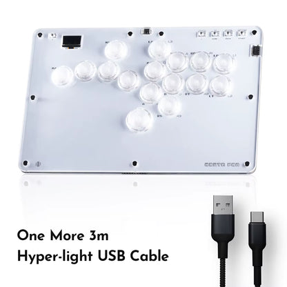 Joystick Arcade Hitbox Controller Button Rim Leverless Arcade Stick Controller for PC/ Ps4 / Ps5/Steam Fightstick Arcade