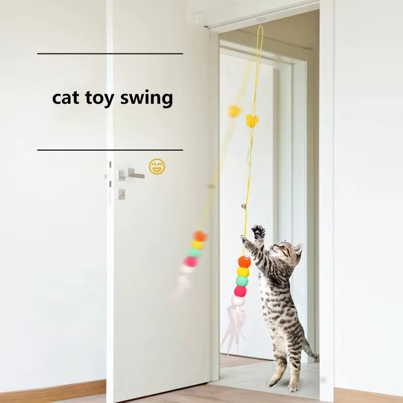 Simulation Caterpillar Cat Toy Cat Scratch Rope Mouse Funny Self-Hey Interactive Toy Retractable Hanging Door Type Pet Supplies