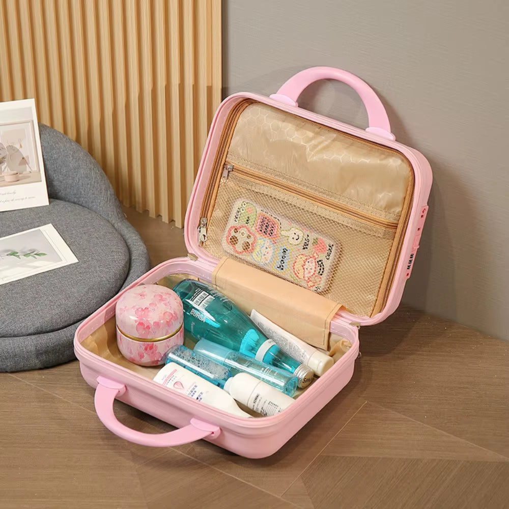 Portable Short Trip Travel Bags 14 Inches Waterproof Hand Carry Suitcase Cartoon Mini Storage Bag Makeup Box Wedding Gift Box