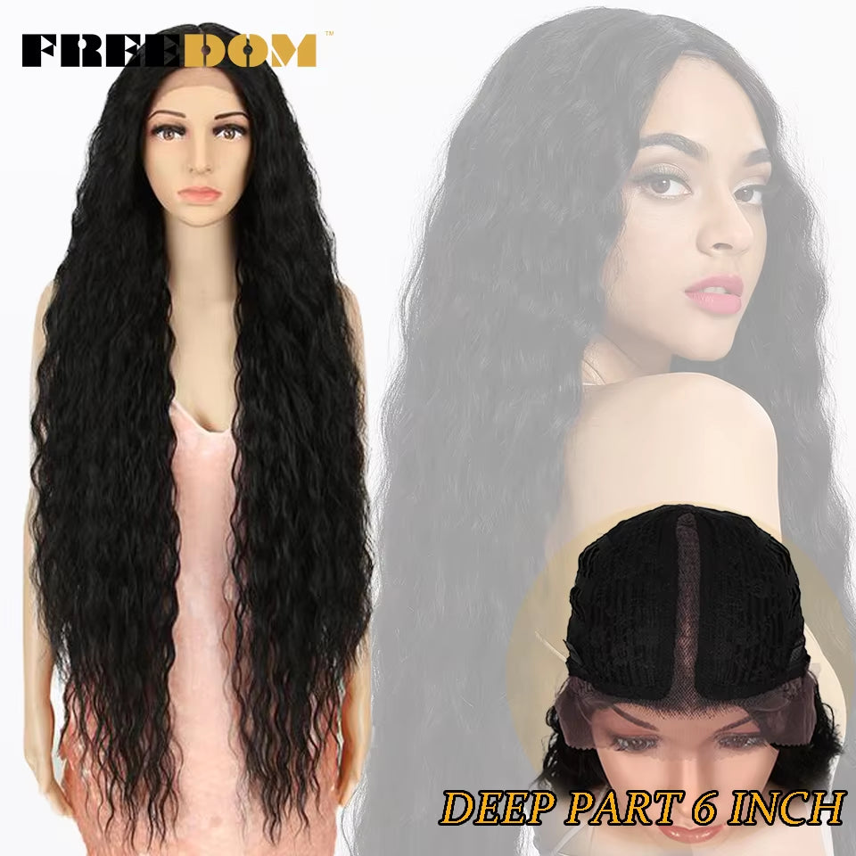 Synthetic Lace Front Wigs for Black Women 40 Inch Long Cosplay Wig Curly Lace Wigs Ombre Highlight Ginger White Pink Wig