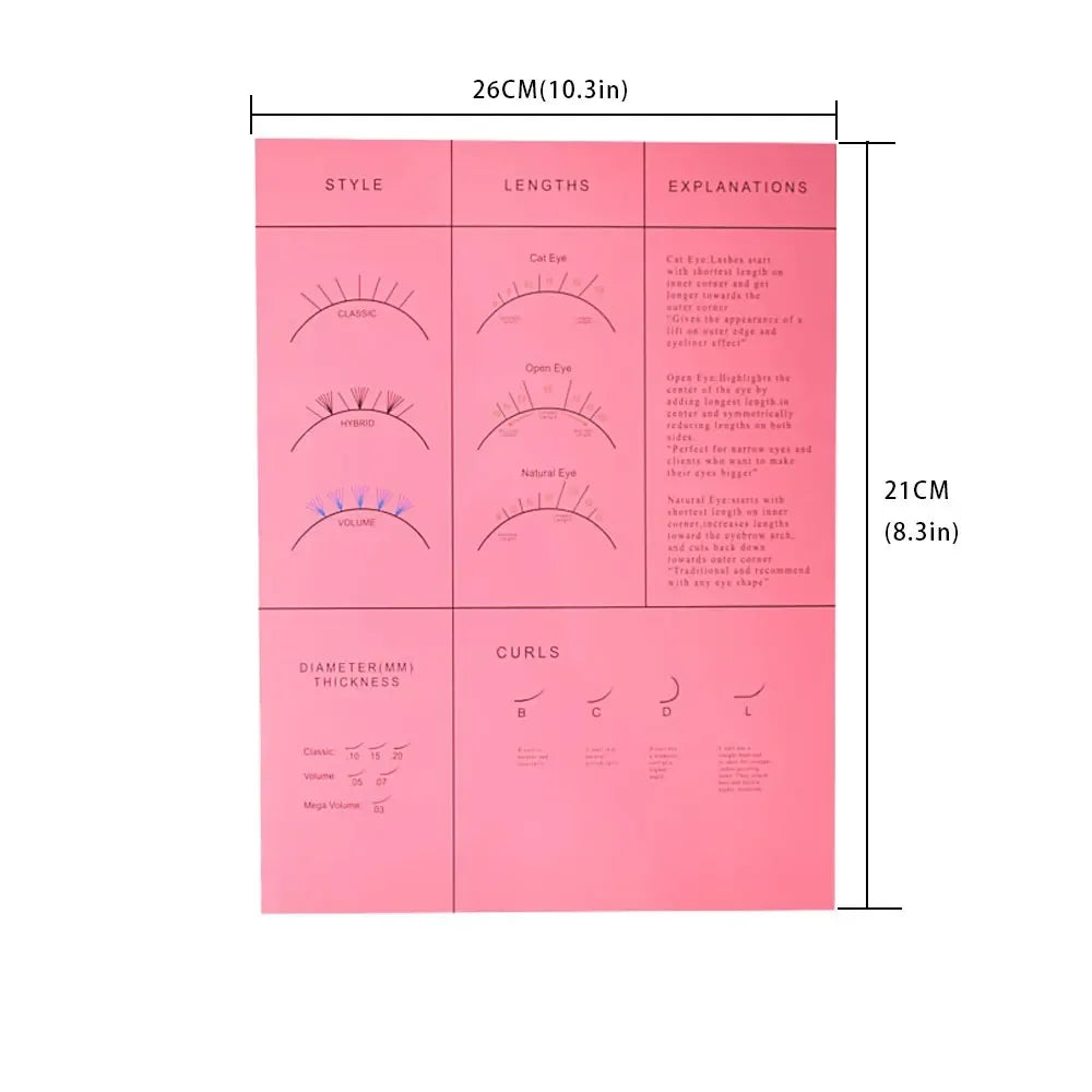 Beginner Lash Map Chart Wispy Lashes Pratice Chart Eye Shape Sponges Reusable Lash Extension Practice Lash Mapping Makeup