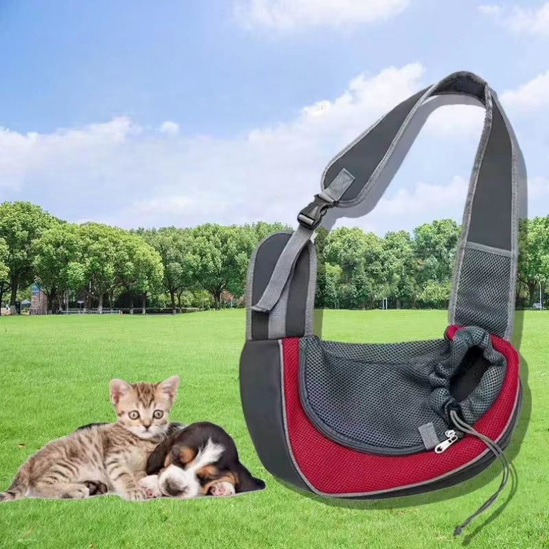 Portable Pet Front Bag Dog Backpack Mesh Breathable Pet Shoulder Bag Outgdoor Travel Puppy Carrier Slings Handbag Tote Pouch