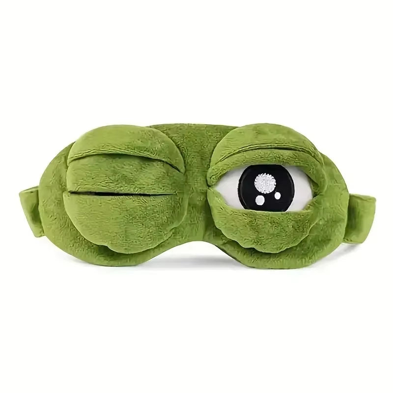 3D Sad Frog Sleep Mask Natural Sleeping Eyeshade Cover Shade Eye Patch Women Men Soft Portable Blindfold Travel Eyepatch