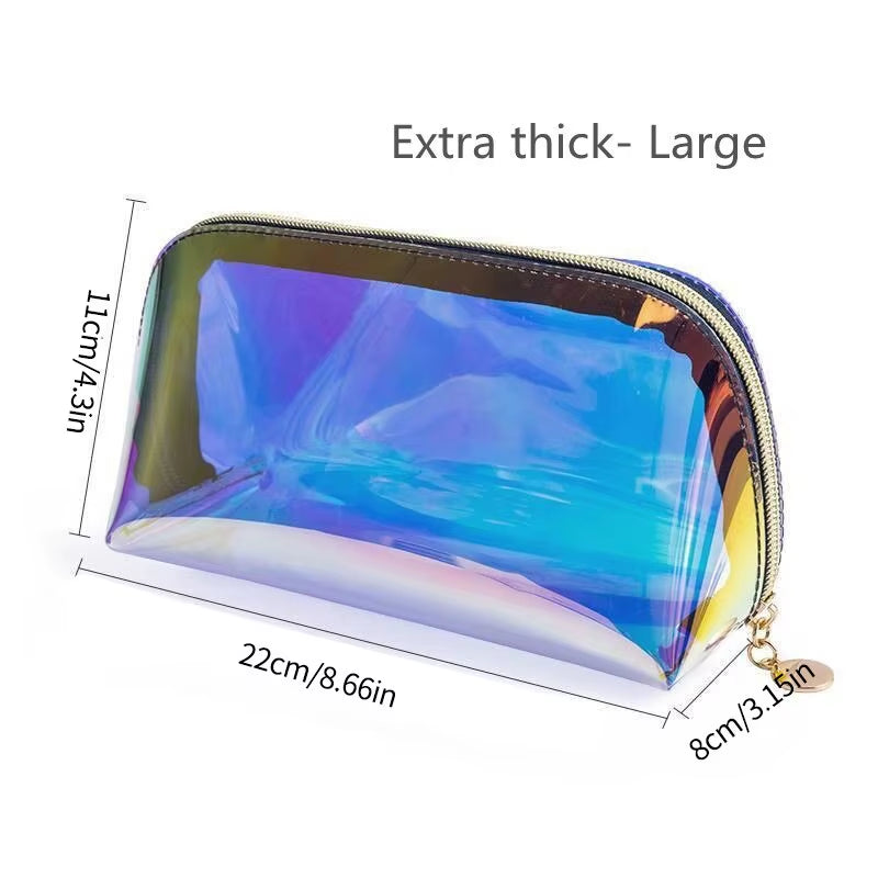 Laser Cosmetic Bag Cosmetic Semicircle Travel Storage Bag Portable Dumpling Shaped Transparent Toiletry Bag