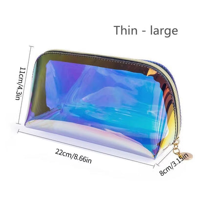 Laser Cosmetic Bag Cosmetic Semicircle Travel Storage Bag Portable Dumpling Shaped Transparent Toiletry Bag