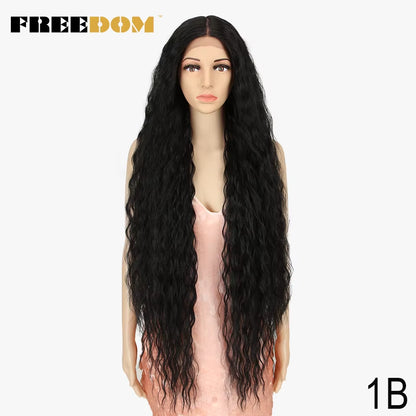 Synthetic Lace Front Wigs for Black Women 40 Inch Long Cosplay Wig Curly Lace Wigs Ombre Highlight Ginger White Pink Wig