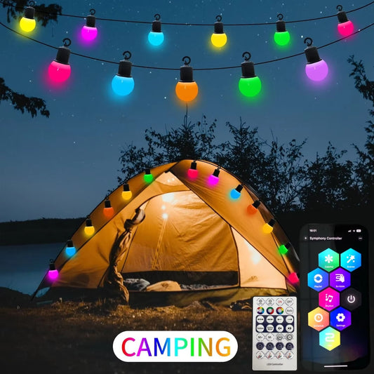 RGB LED String Bluetooth USB Music Dream Color Light G50 Light Bulb Christmas Birthday Party Garland Decor Fairy Lights