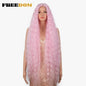 Synthetic Lace Front Wigs for Black Women 40 Inch Long Cosplay Wig Curly Lace Wigs Ombre Highlight Ginger White Pink Wig